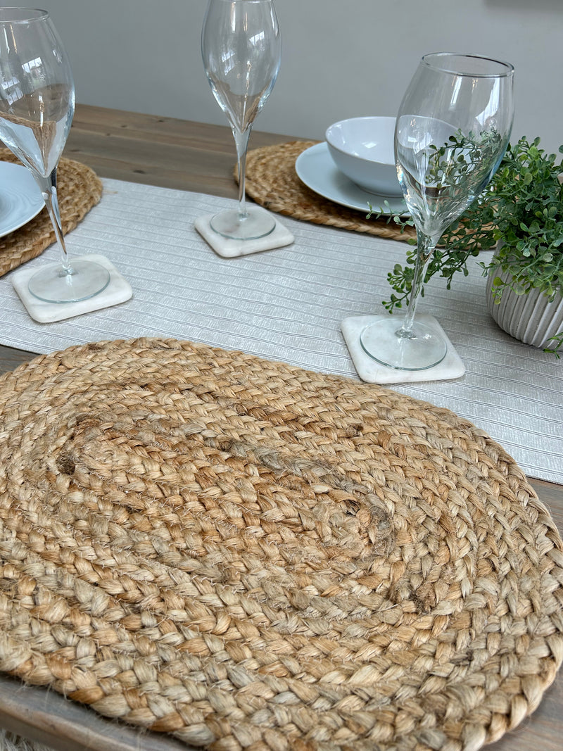 Natural stripe placemats x4