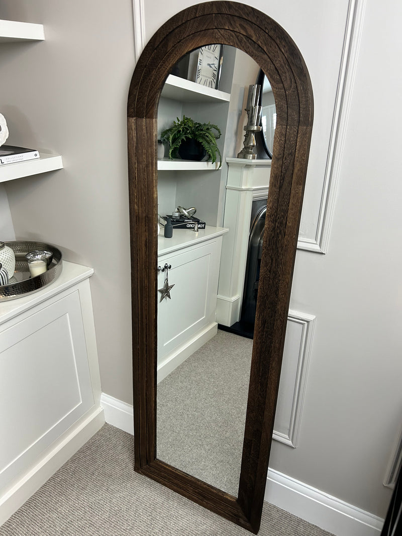 Black framed round modern mirror 80cm