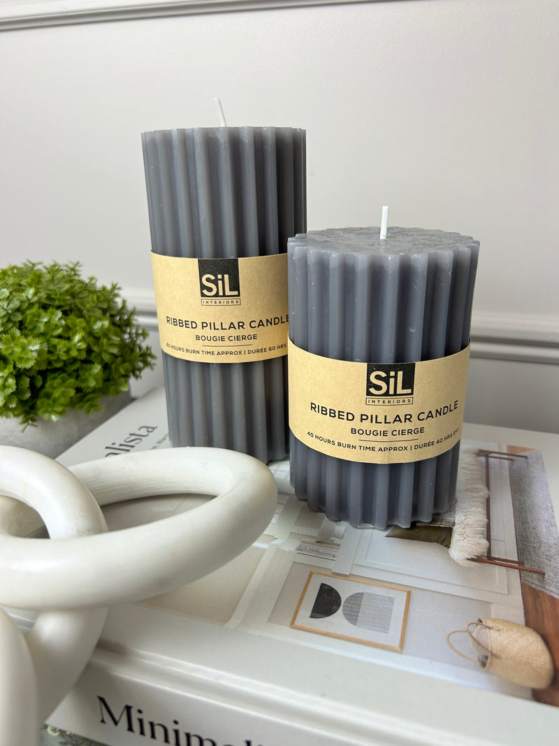LED slate black wax candles with timer 3 sizes