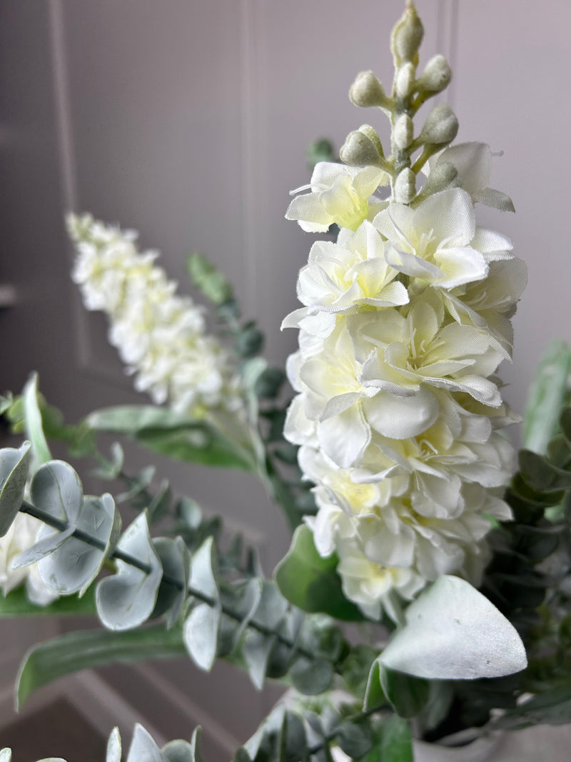 Silk Plum Blossom Spray White