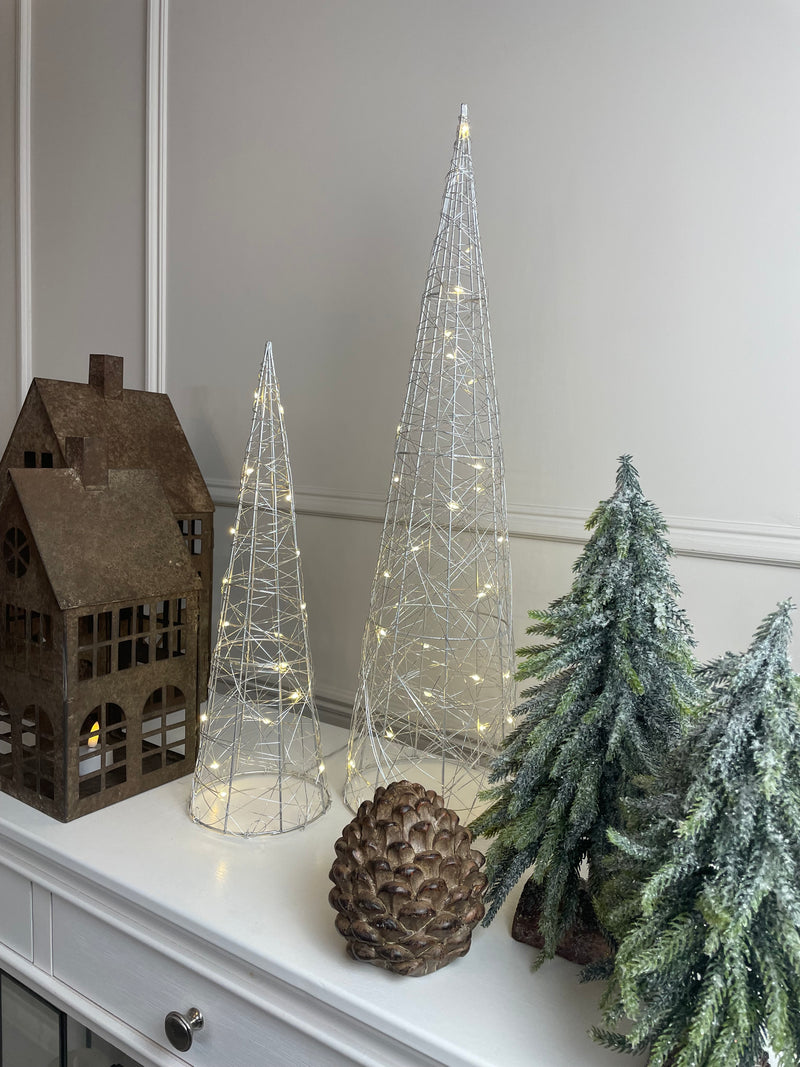 Store Seconds Light up LED snowy tree with hessian base