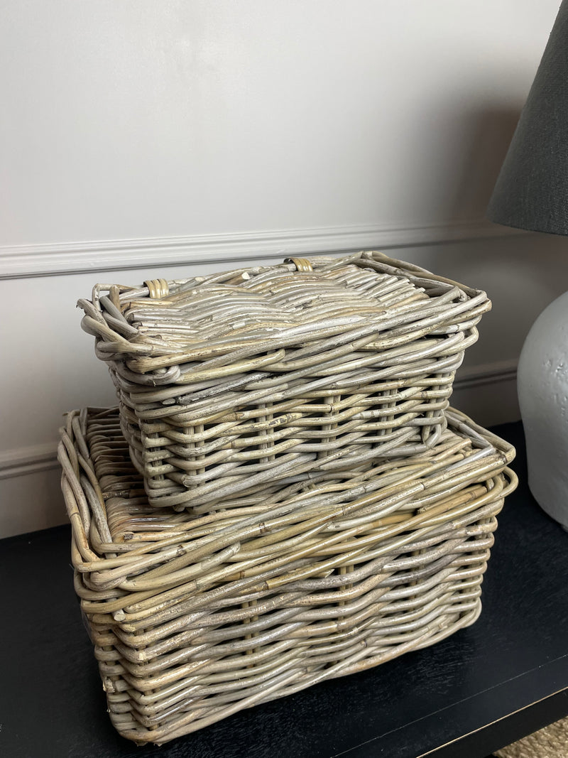 Lidded Wicker Bembridge Storage Baskets