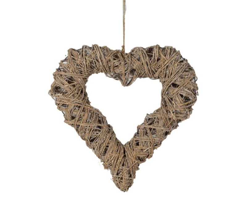 Willow rustic chunky hanging heart 50cm bambridge