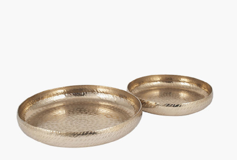Gold hammered trays 2 sizes