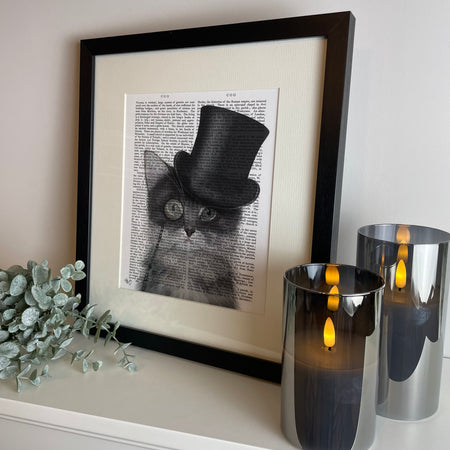 Funky cats framed picture