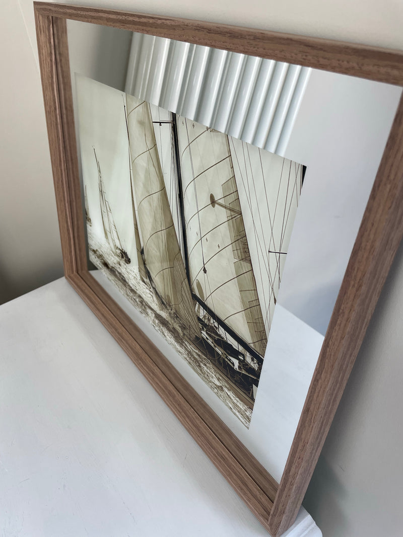 Large sail boat picture with wood frame B