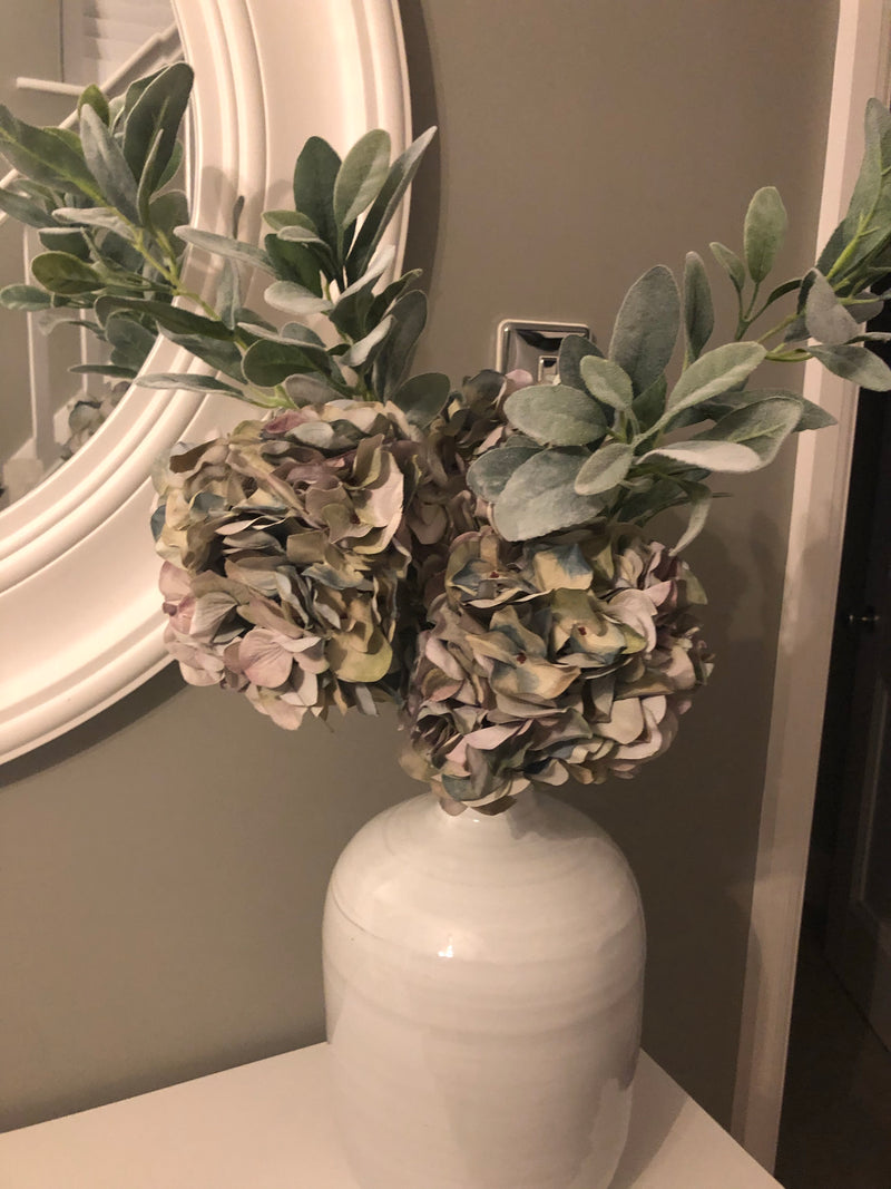 Pale grey lavender hydrangea stem