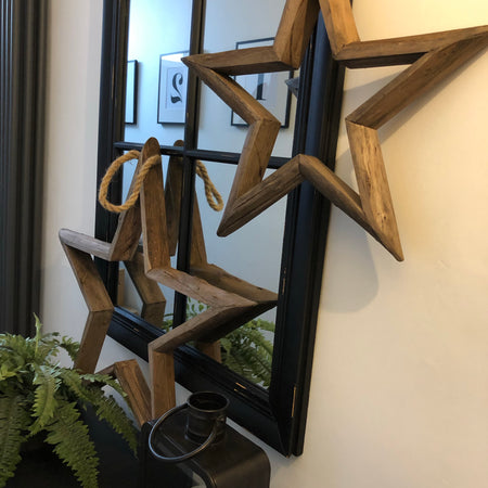 Medium Rustic Wood Hanging Star