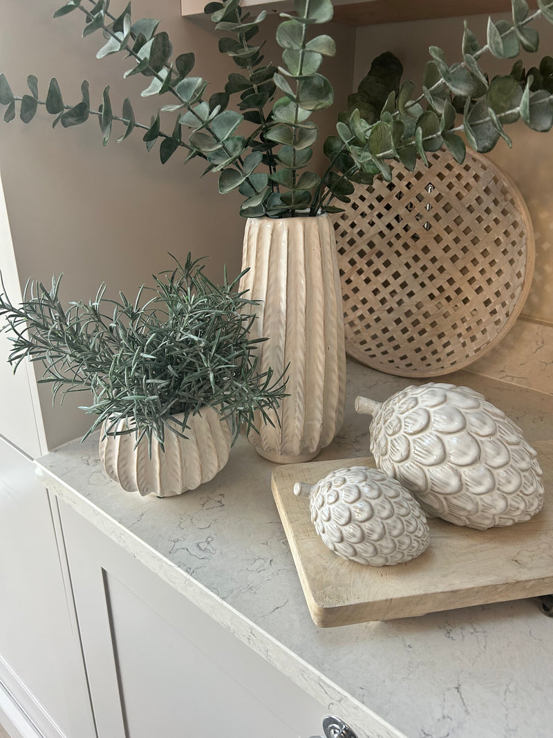 Osmington tall textured off white vase 28cm