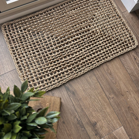 Chilswell chunky weave Textured doormat mat rug 80x50