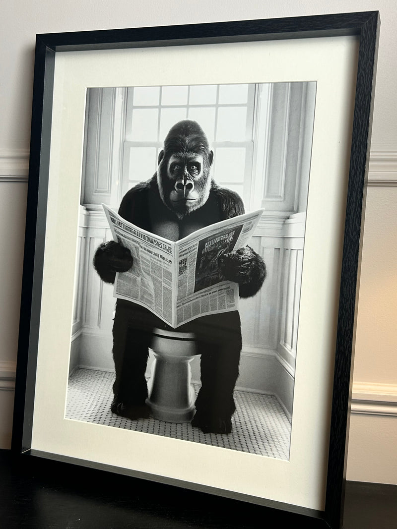 Fun Bathroom Black Framed Animal Prints 40cm