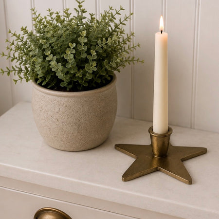 Brass bronze star metal candle holder