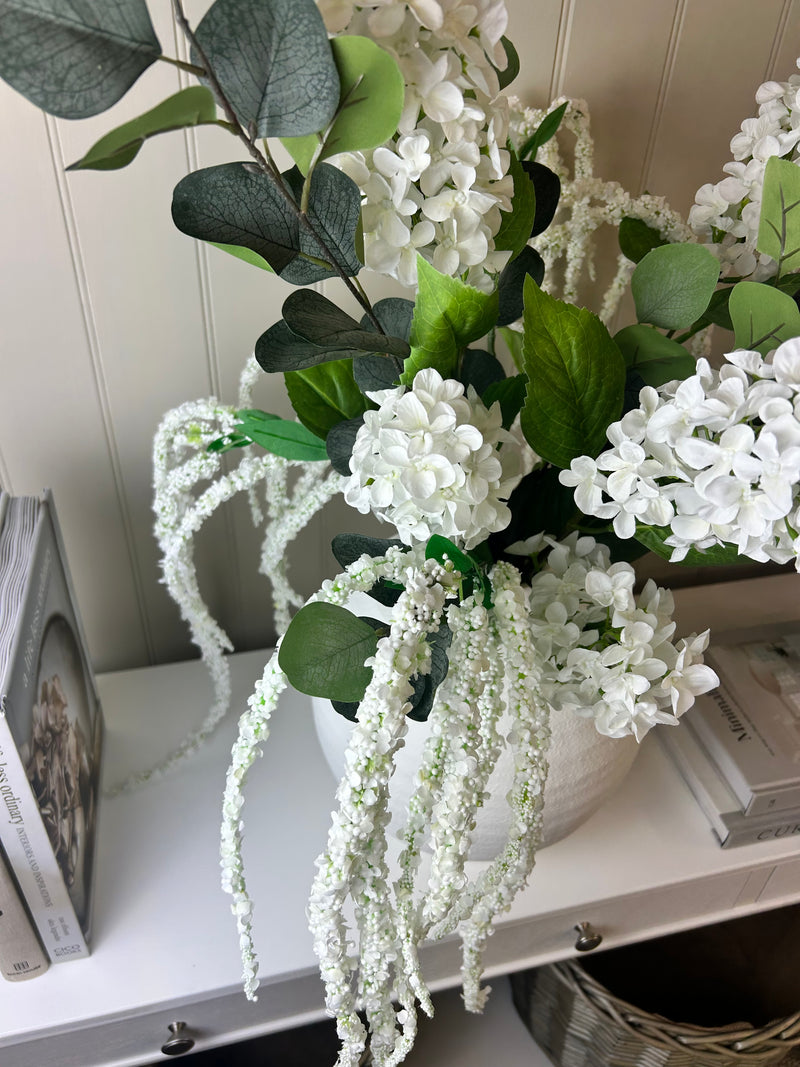 Paniculata hydrangea tall 2 head stem cream white 75cm