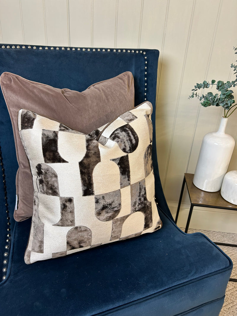 Gold leaf detail luxe cushion