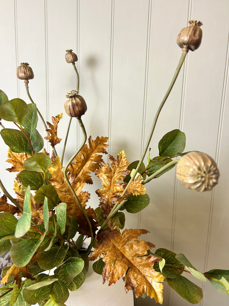 Brown poppy leaf stem 85cm