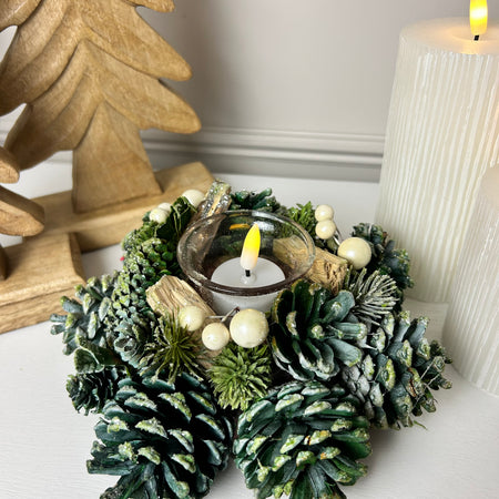 Pinecone candle holder 16cm