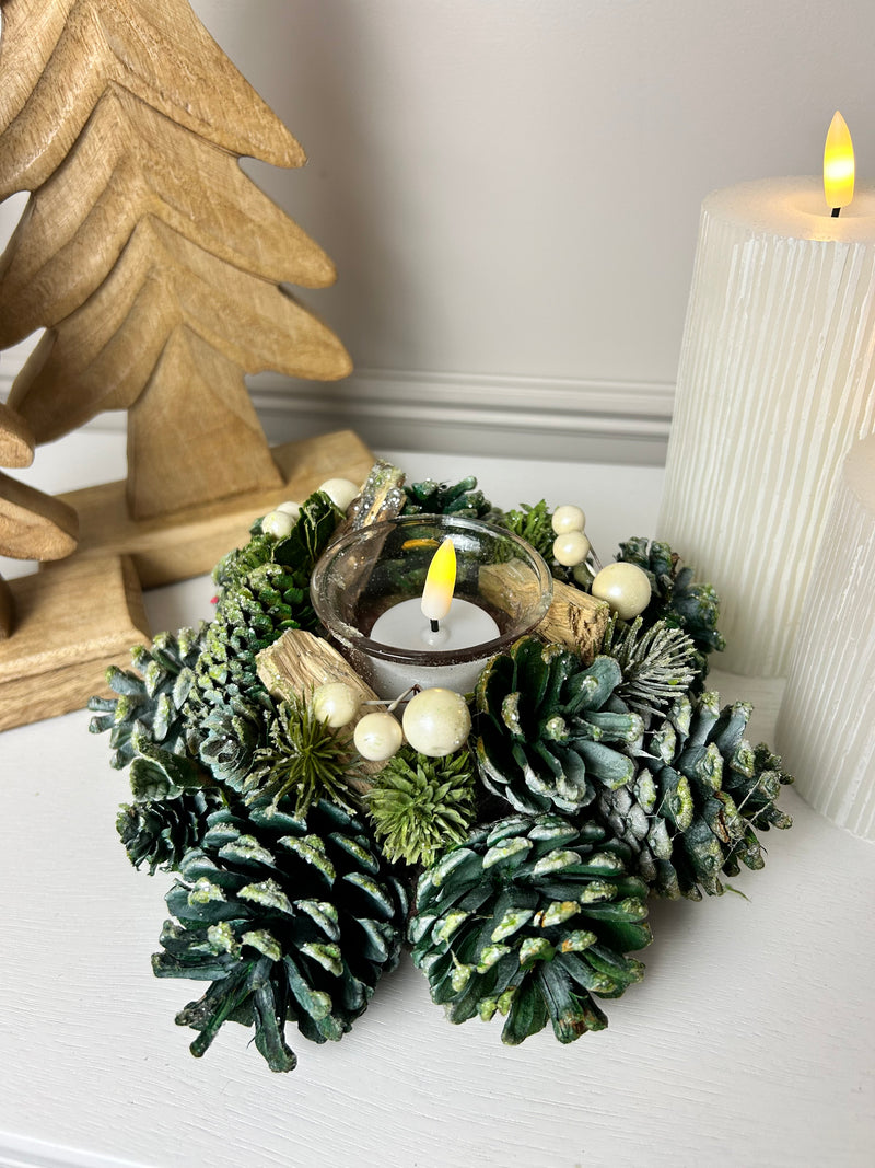 Pinecone candle holder 16cm