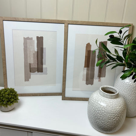 Burgundy brown abstract framed art 2 styles 40x50cm