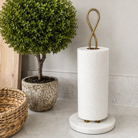 Brompton brass antique gold kitchen roll holder metal and gold