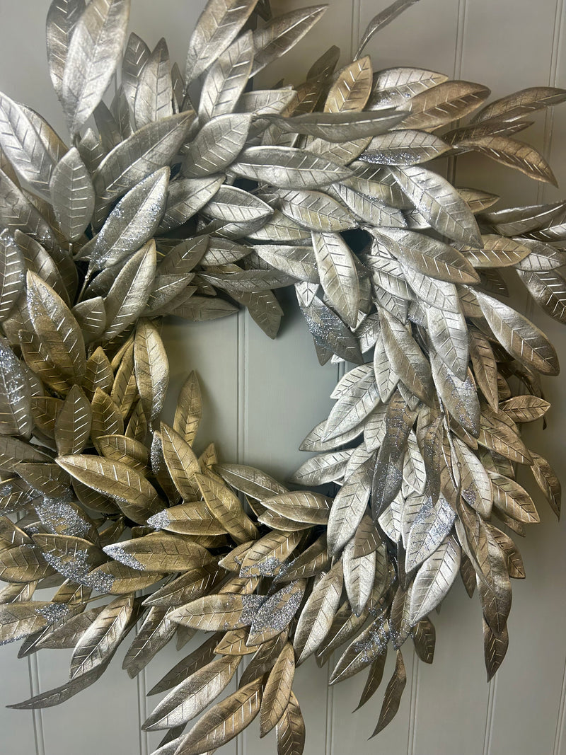 Large Golden Eucalyptus Leaf Wreath 60cm