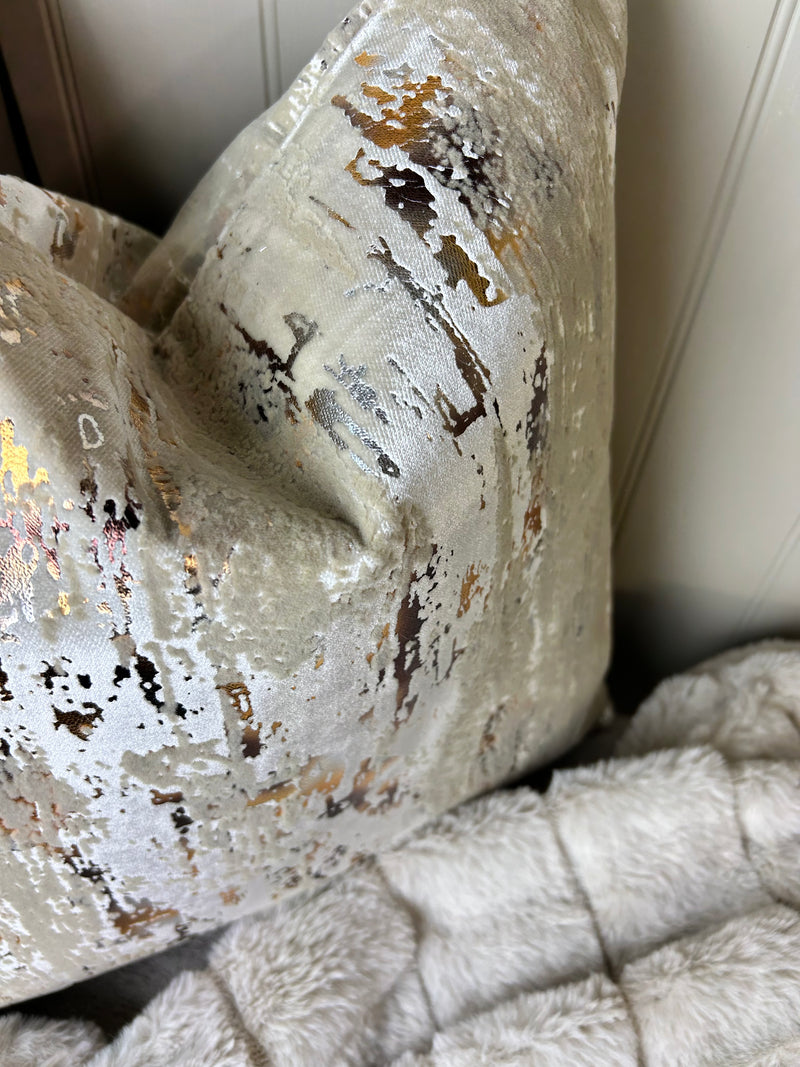 Torcello Natural Taupe beige Bronze Gold Feather Cushion 45cm & 56cm