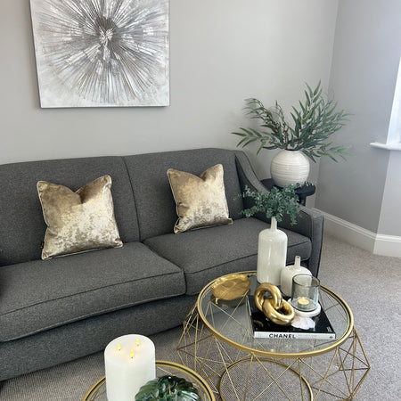 Silver and gold starburst dandelion canvas art 80x80