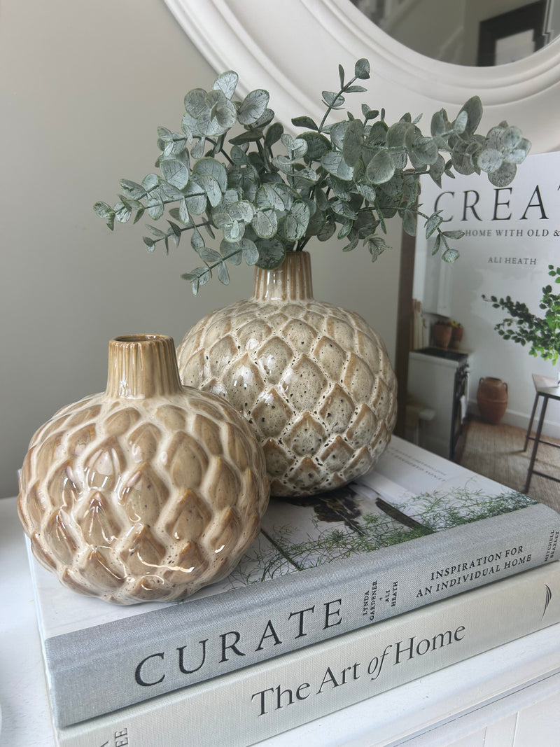 Artichoke bottle neck bud vase 2 sizes