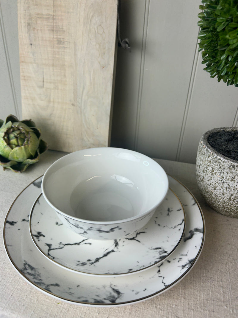 Marble Effect 12 Piece Dinner Set