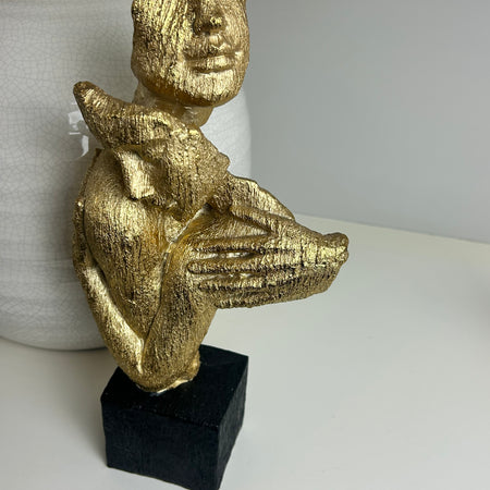 Gold hugging couple statue sculpture figurine ornament 32cm