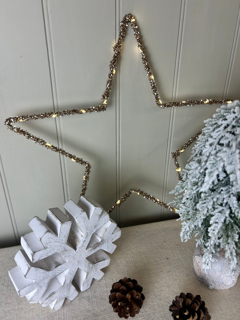Gold LED star battery 39cm