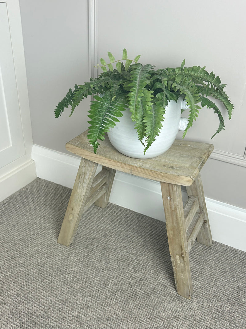 Rustic wooden bench stool