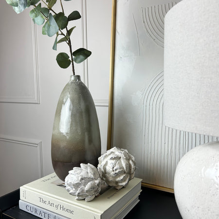 Brown textured tall vase 36cm