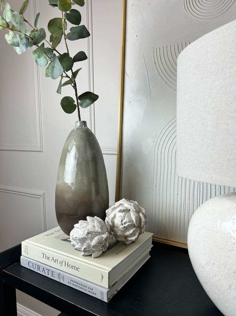 Brown textured tall vase 36cm