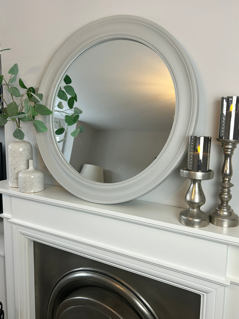Black metal arched full length mirror