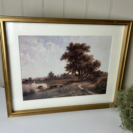 Countryside gold framed prints 2 styles antique look