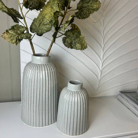 Ribbed bottle neck vase 2 sizes