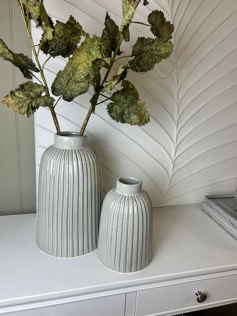 White vase with eucalyptus