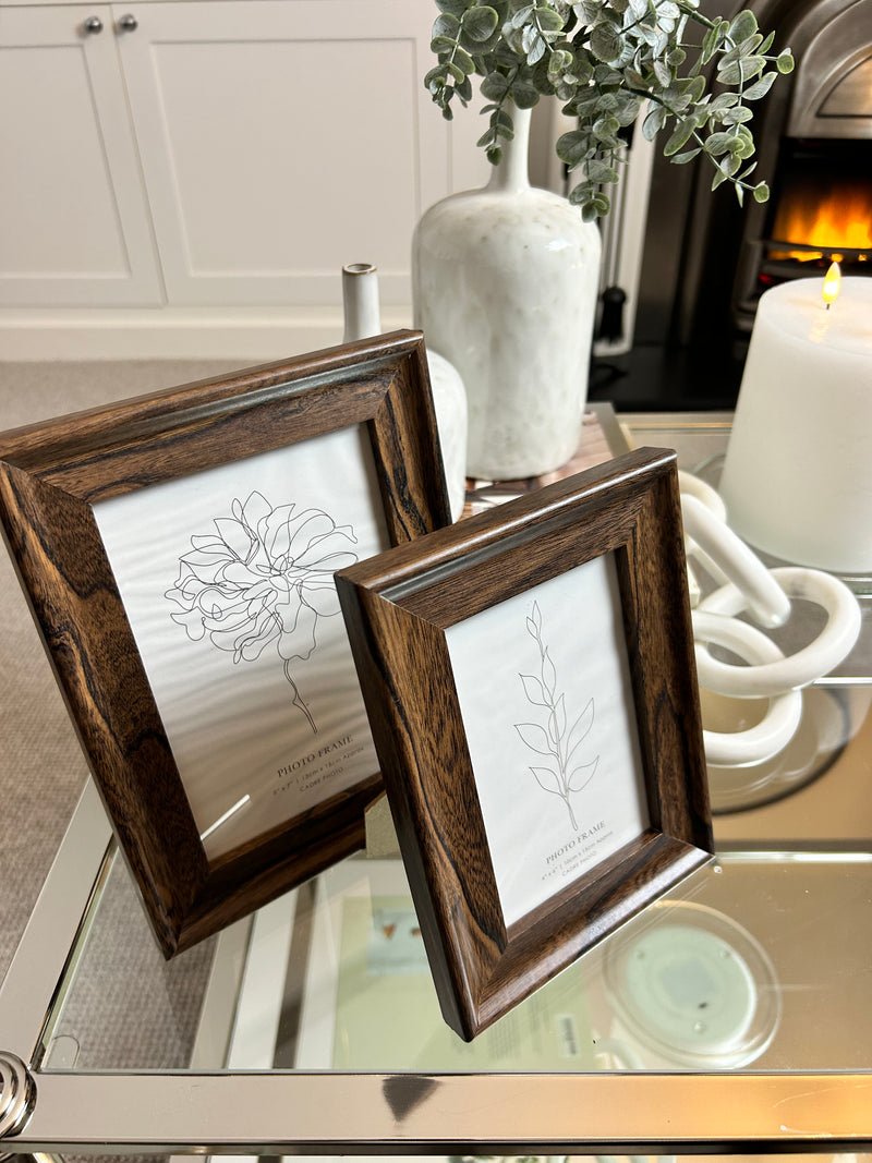 Walnut dark wood photo frame 3 sizes