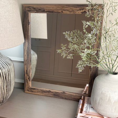 Dark wood look mirror 49x59cm