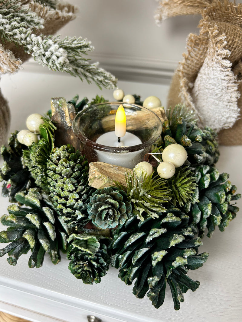 Pinecone candle holder 16cm