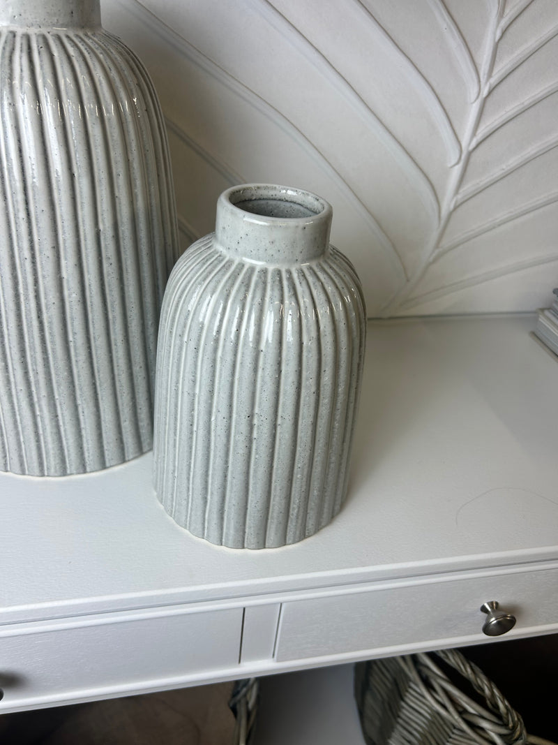 Ribbed bottle neck vase 2 sizes