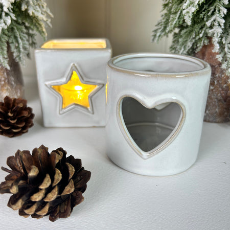 Heart Star Tea Light Candle Holder, 2 Styles