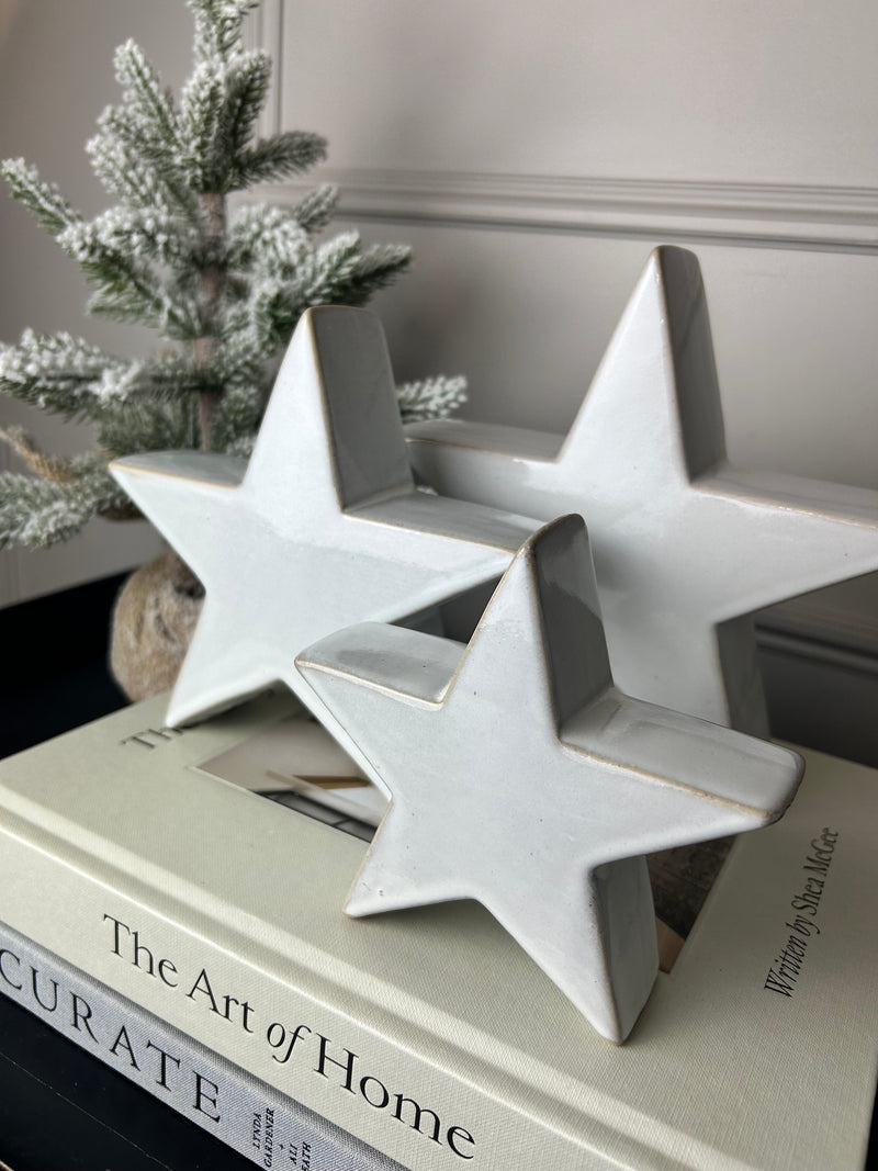 Off white ceramic chunky star