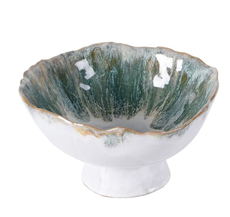 Green decorative ombré bowl on foot stand