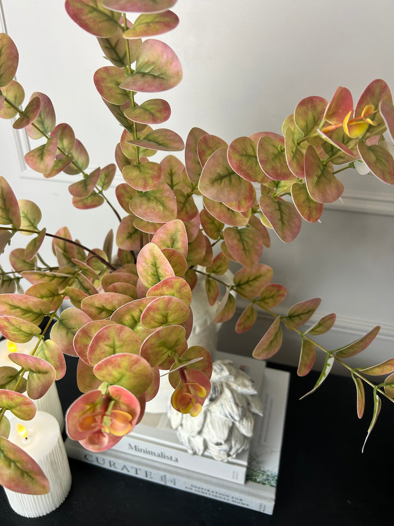 Dark pink/green tall eucalyptus stem 80cm