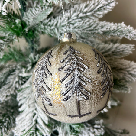 Silver champagne gold woodland tree hanging bauble
