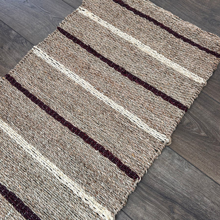 Stripe woven door  mat rug natural 50x80cm