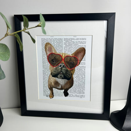 Dogs in love framed print