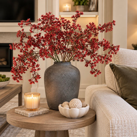 Red berry festive stem 60cm