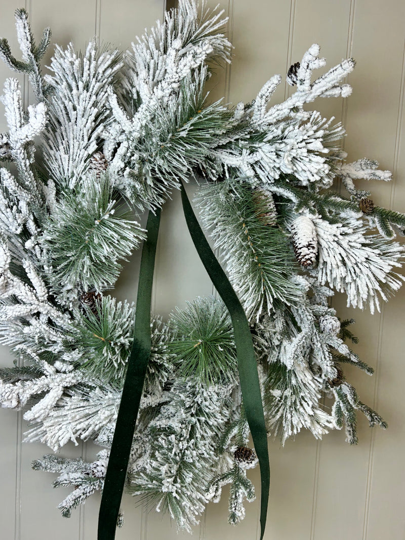 Extra large Snowy Pinecone Wreath 70cm